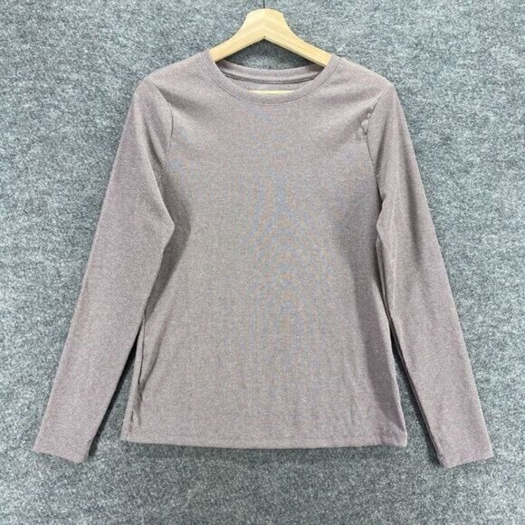 A New Day Top Women L Large Beige Crew Neck Long Sleeve Casual Pullover Comfort - Picture 1 of 9